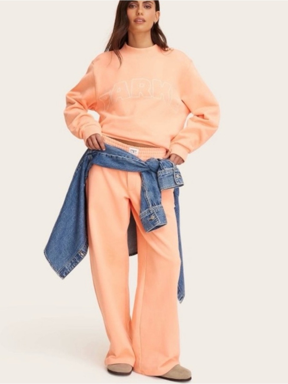 Parke x Target Peach 100% Cotton Mock Neck Sweatshirt - Size L/XL - NEW w/tags - Picture 3 of 4